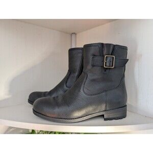 Vionic Women's Black Genuine Leather Boots Size 7 Wide - Jill - Brand New No Box